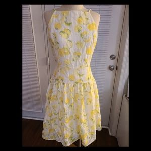 Sz 8 Ann Taylor lemon print summer dress